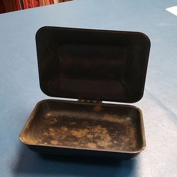 Toleware Silent Butler Crumb Catcher Floral Painted with Wooden Handle - Picture 6 of 7